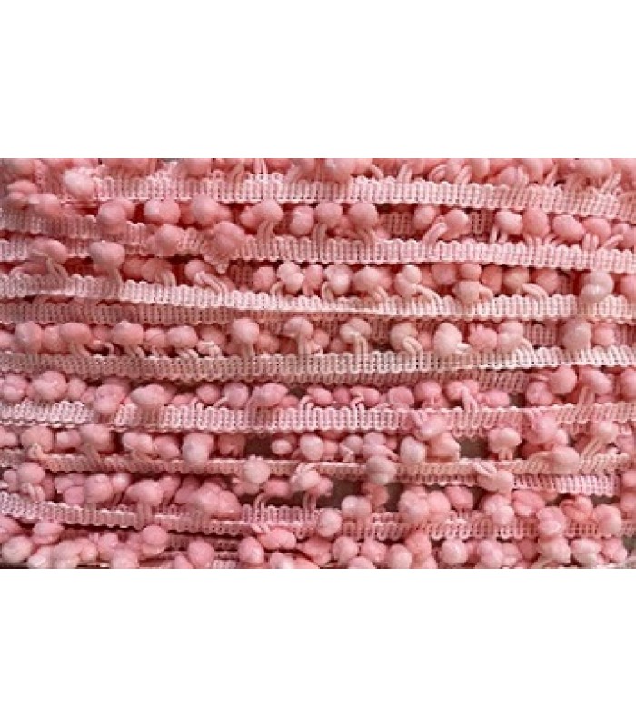 Tρέσα Mini Cotton Πον Πον Ροζ 0,5εκ. (ανά μέτρο)